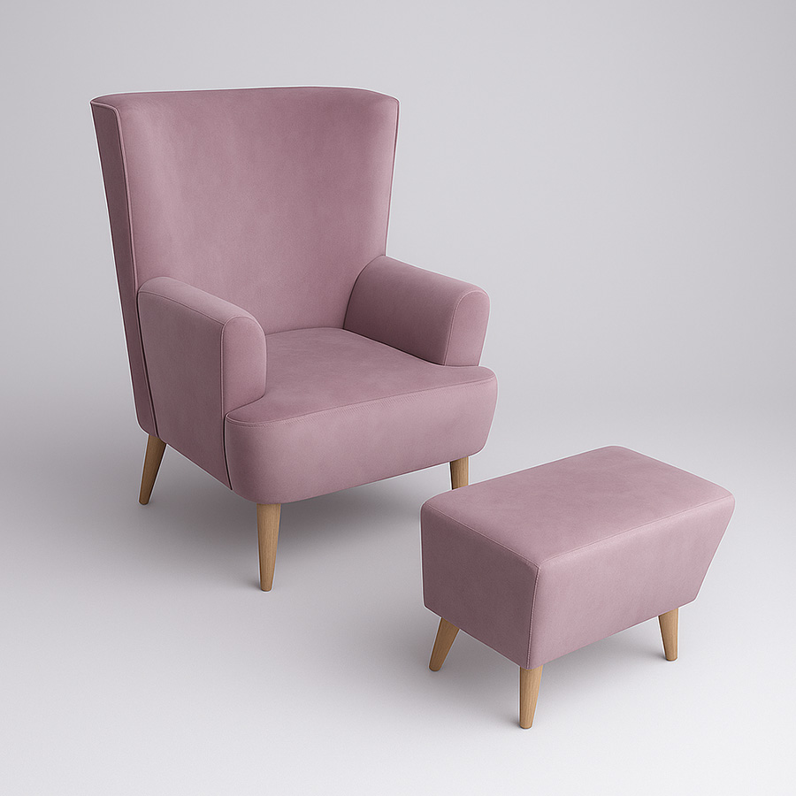 Poltrona con descansa pies, silla con descansa pies, silla comoda, silla espalda alta